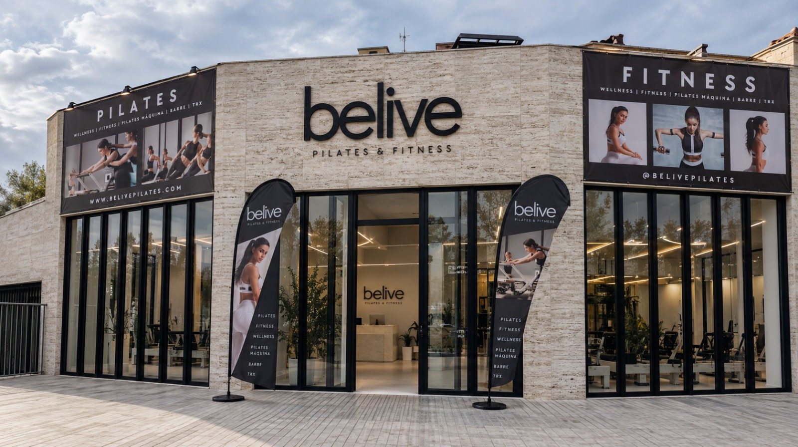 Belive: diseño lonas · renders · impresión