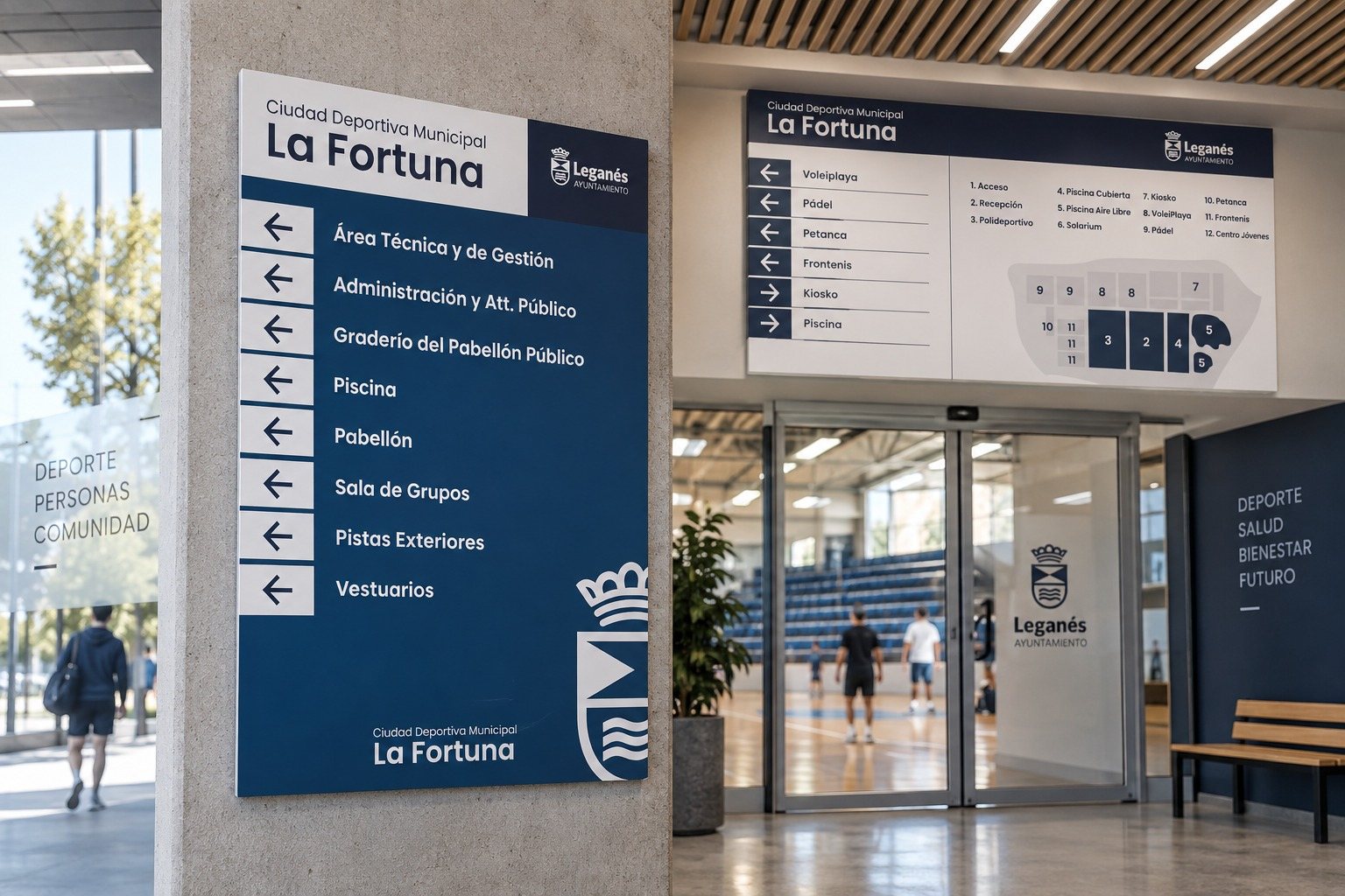 Señalética del barrio de La Fortuna para el Ayuntamiento de Leganés, por Menta